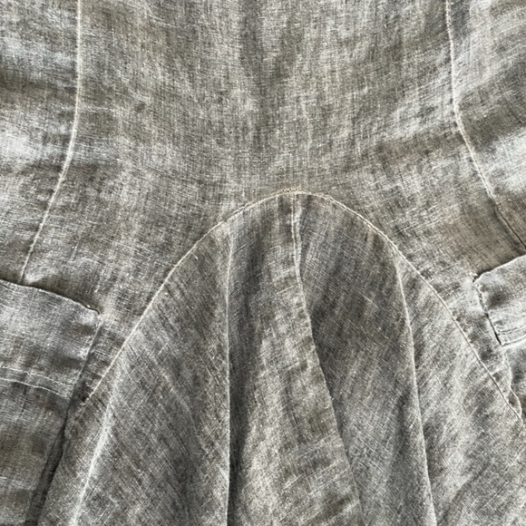 Lina Tomei 100% linen sleeveless blue grey pullover minimalist dress size small - Picture 11 of 11